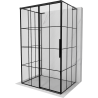 Mexen Rox-3S L 3-sided sliding left shower cabin 155 x 100 cm, black grid, black - 8C2L-155-100-70-77-3S-L