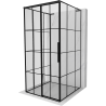 Mexen Rox-3S L 3-sided sliding shower cabin left 110 x 110 cm, black grid, black - 8C2L-110-110-70-77-3S-L