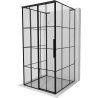 Mexen Rox-3S L 3-wall sliding left shower cabin 110 x 110 cm, black grid, black - 8C2L-110-110-70-77-3S-L