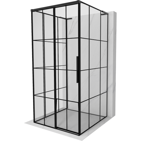 Mexen Rox-3S L 3-wall sliding shower cabin left 120 x 120 cm, black grid, black - 8C2L-120-120-70-77-3S-L