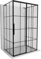 Mexen Rox-3S L 3-sided shower enclosure sliding right 130 x 75 cm, black grid, black - 8C2L-130-075-70-77-3S-P