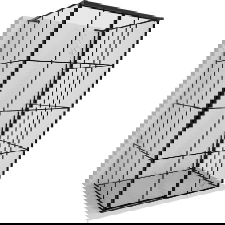 Mexen Rox-3S L 3-wall sliding right shower cabin 160 x 90 cm, black grid, black - 8C2L-160-090-70-77-3S-P