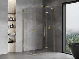 Mexen Mist-H L Duo right-opening shower cabin 80 x 115 cm, transparent, gold - 8A5L-080L-115P-50-00