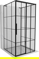 Mexen Rox-3S L 3-wall sliding shower cabin right 100 x 100 cm, black grid, black - 8C2L-100-100-70-77-3S-P