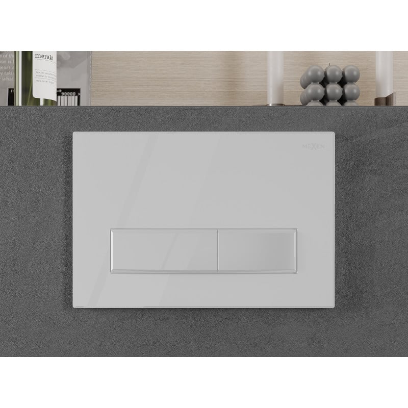 Mexen Fenix 09 flush button, glossy white - 600900