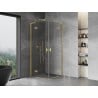 Mexen Mist-H L Duo Shower Enclosure Hinged 85 x 85 cm, Transparent, Brushed Gold - 8A5L-085L-085P-55-00