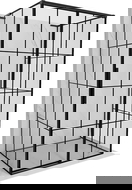 Mexen Rox-3S L 3-wall sliding right shower cabin 160 x 110 cm, black grid, black - 8C2L-160-110-70-77-3S-P