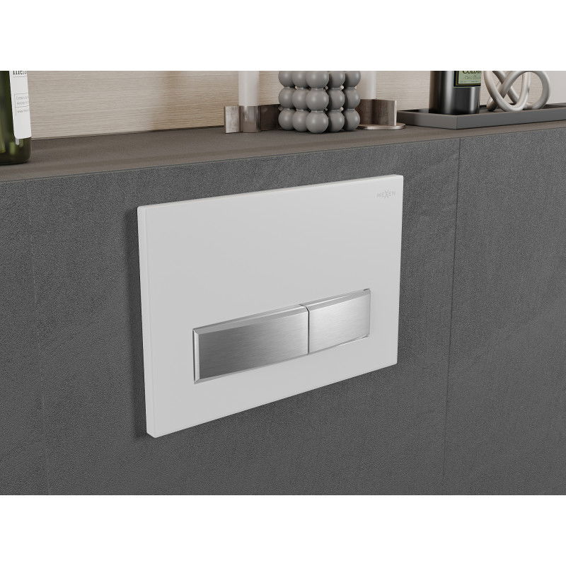 Mexen Fenix 09 flush button, white/matt chrome - 600929