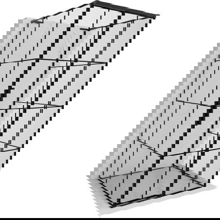 Mexen Rox-3S L 3-walled sliding shower cabin right 120 x 120 cm, black grid, black - 8C2L-120-120-70-77-3S-P