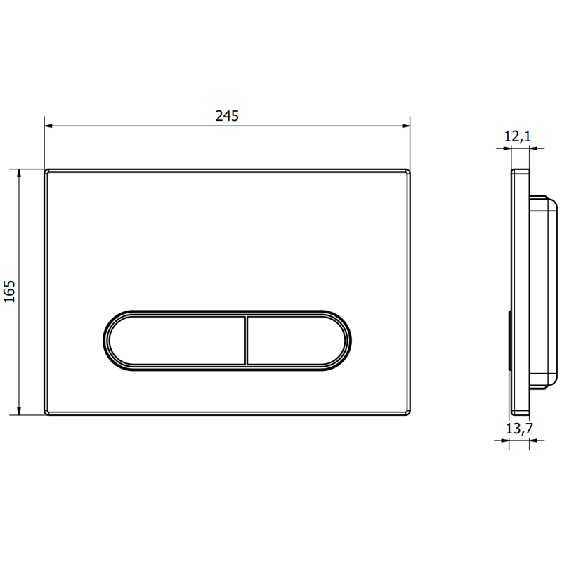 Mexen Fenix 11 flush button, glossy white - 601100