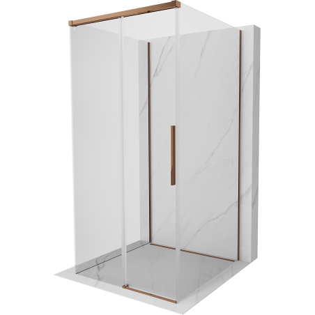 Mexen Rox-3S 3-wall sliding shower cabin 100 x 100 cm, transparent, pink gold - 8C2-100-100-60-00-3S