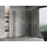 Mexen Mist-H L Duo shower enclosure, hinged 75 x 120 cm, transparent, brushed gold - 8A5L-075L-120P-55-00