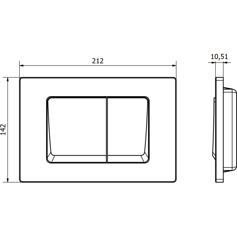Mexen Fenix 10 XS flush button, matte chrome - 601002