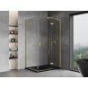 Mexen Mist-H L Duo right swing shower enclosure 70 x 80 cm, transparent, brushed gold - 8A5L-070L-080P-55-00