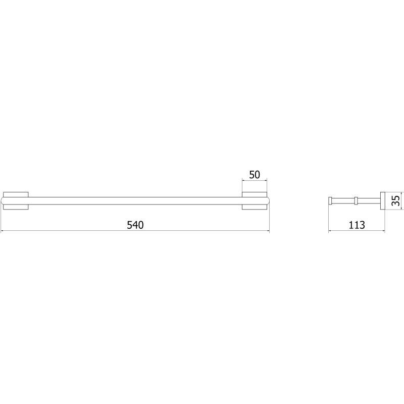 Mexen Arno double towel rack, chrome - 7020725-00