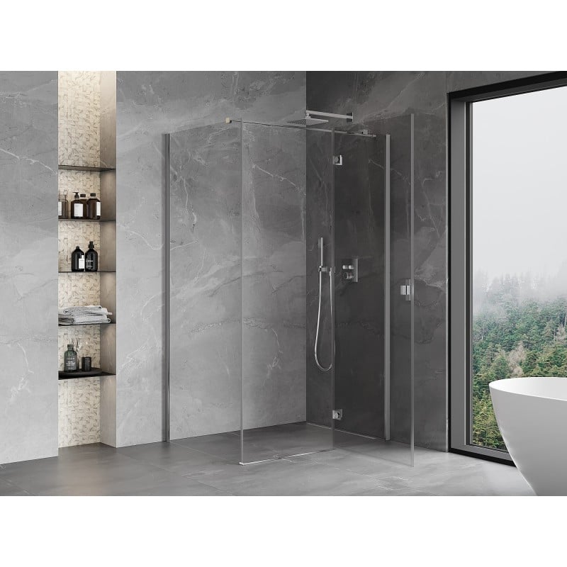 Mexen Mist-H T Hinged Shower Enclosure Right 120 x 80 cm, Transparent, Chrome - 8A5T-120-080-01-00-P