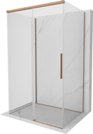 Mexen Rox-3S 3-sided sliding shower enclosure 135 x 75 cm, transparent, brushed copper - 8C2-135-075-65-00-3S