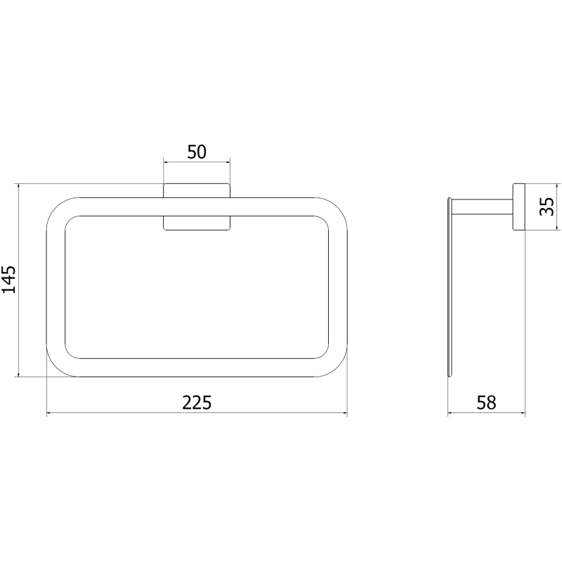 Mexen Arno towel rack, brushed gun gray - 7020732-66