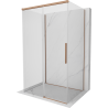 Mexen Rox-3S 3-sided Sliding Shower Cabin 140 x 80 cm, Transparent, Brushed Copper - 8C2-140-080-65-00-3S
