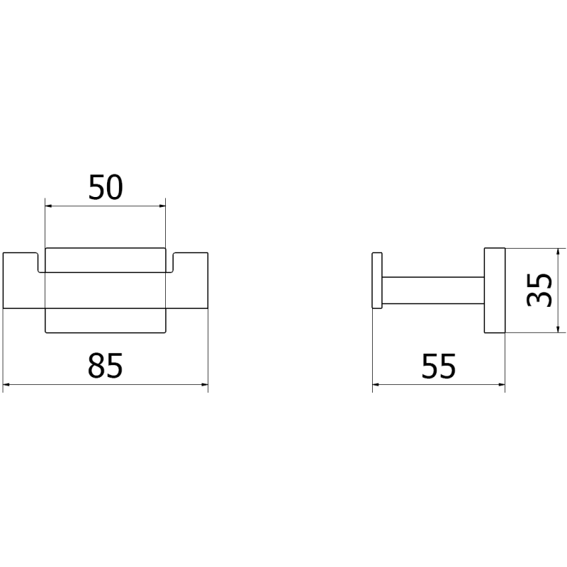 Mexen Arno double towel hook, white - 7020735-20