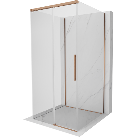 Mexen Rox-3S 3-wall sliding shower cabin 90 x 90 cm, transparent, brushed copper - 8C2-090-090-65-00-3S