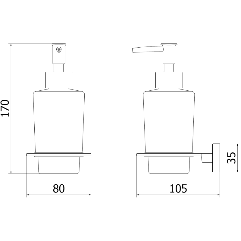 Mexen Arno soap dispenser, black - 70207388-70