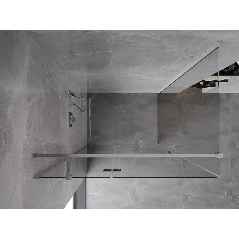 Mexen Mist-H T Left Side Hinged Shower Enclosure 100 x 90 cm, Transparent, Chrome - 8A5T-100-090-01-00-L
