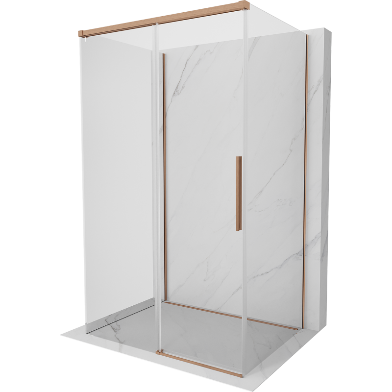Mexen Rox-3S 3-sided shower cabin sliding 135 x 90 cm, transparent, brushed copper - 8C2-135-090-65-00-3S