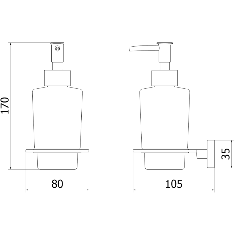 Mexen Arno soap dispenser, brushed nickel - 70207388-97