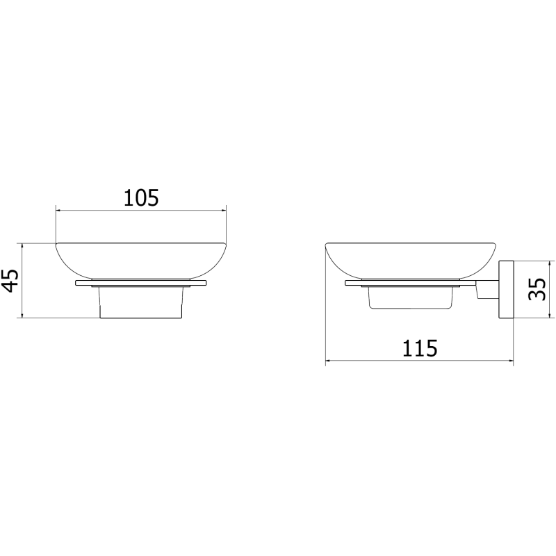 Mexen Arno soap dish, chrome - 7020739-00