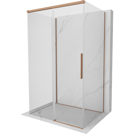 Mexen Rox-3S 3-sided sliding shower cabin 120 x 95 cm, transparent, brushed copper - 8C2-120-095-65-00-3S