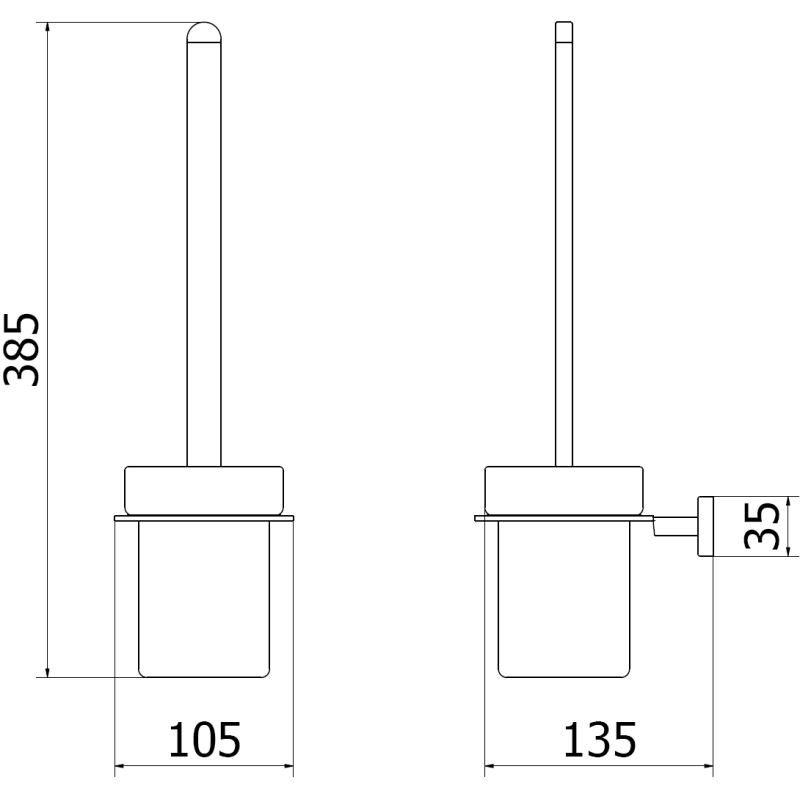 Mexen Arno toilet brush, brushed gun gray - 7020750-66