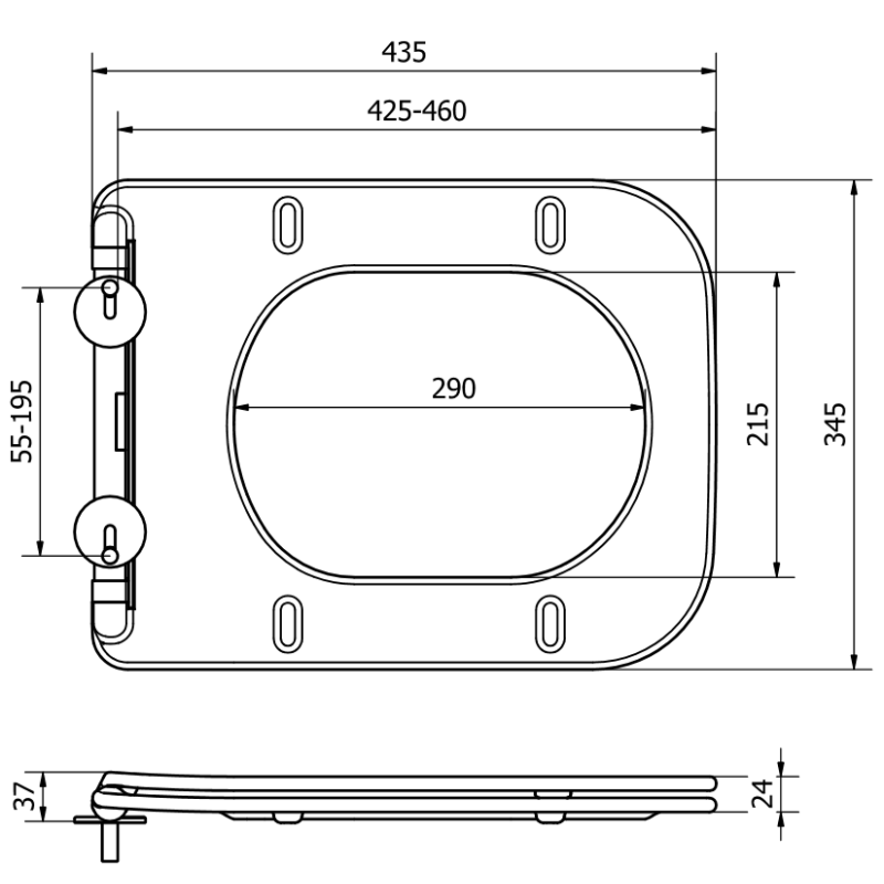Mexen slow-closing slim seat, duroplast, white gloss - 39090100