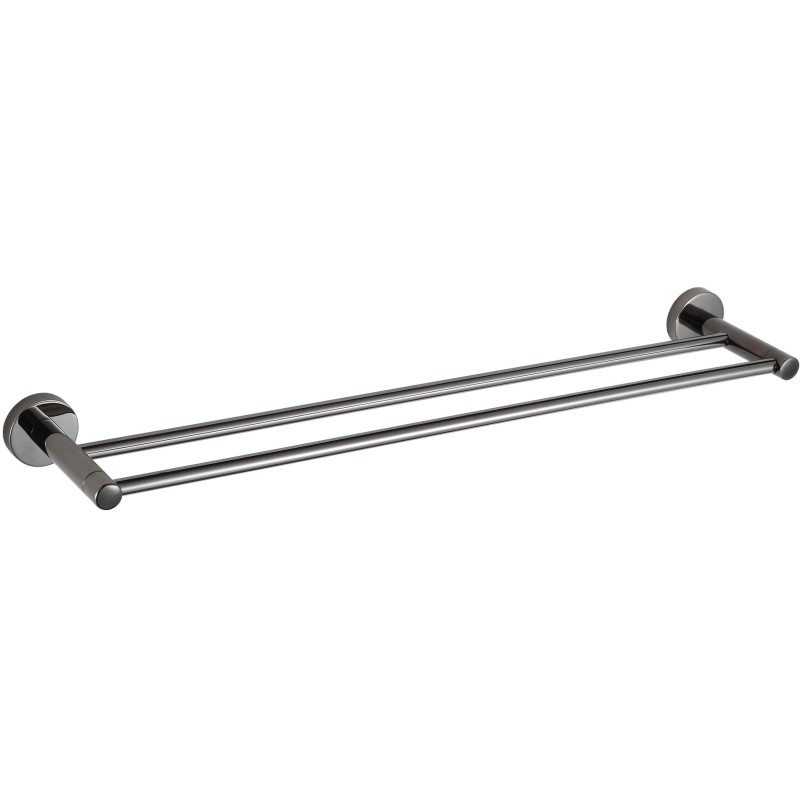 Mexen Remo double towel rack, black chrome - 7050725-73