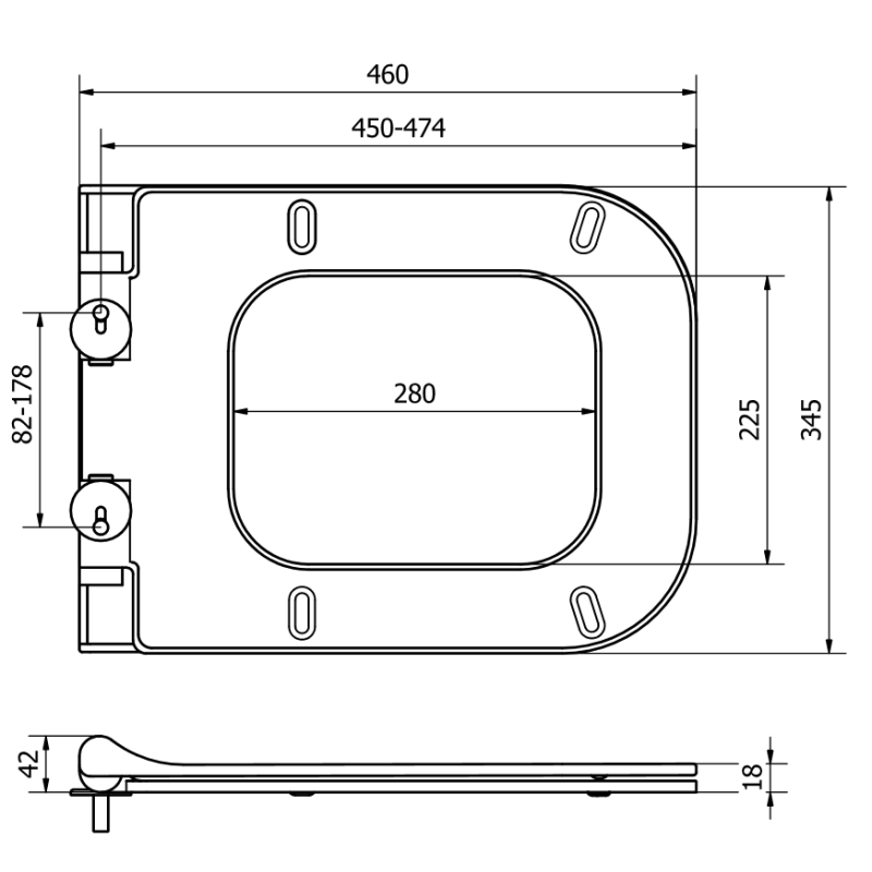 Mexen slow-closing slim toilet seat, duroplast, white gloss - 39070100