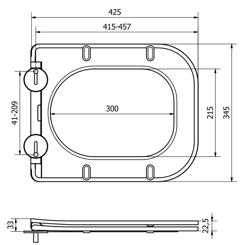 Mexen slow-closing slim seat, duroplast, white gloss - 39060100