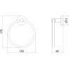 Mexen Remo towel rail, black - 7050732-70