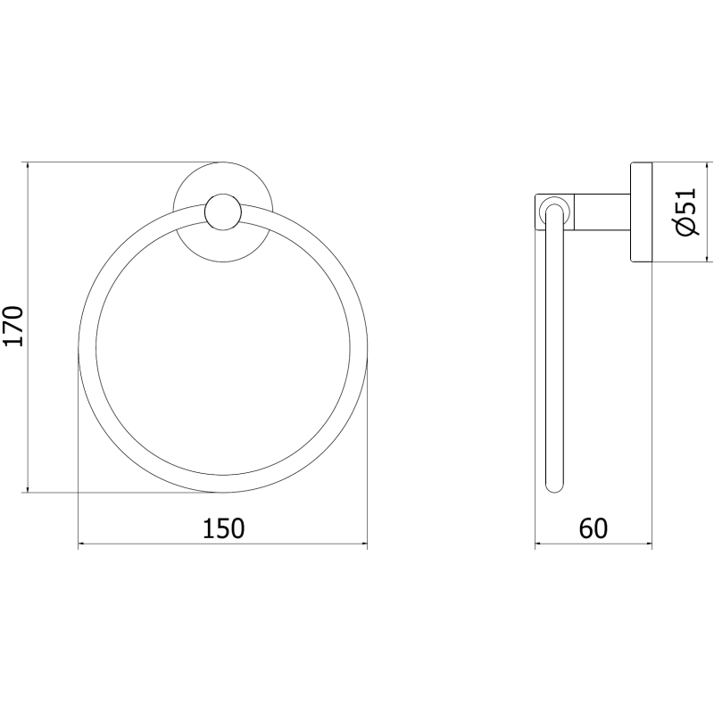 Mexen Remo towel rack, brushed gold - 7050732-55