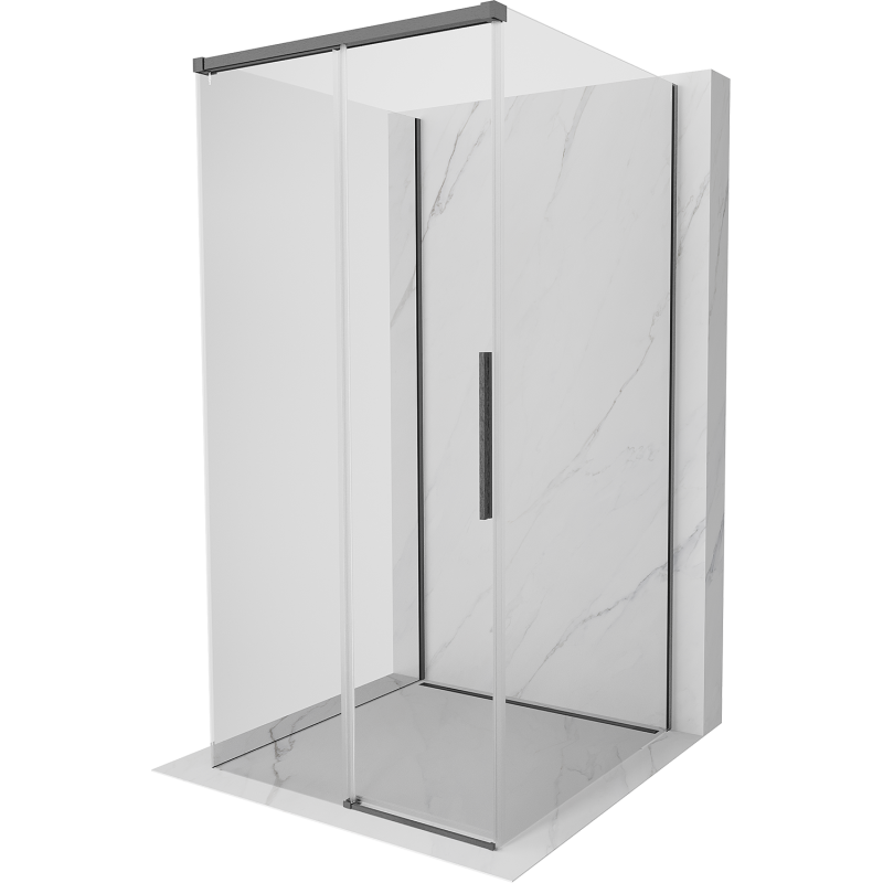 Mexen Rox-3S 3-sided sliding shower cabin 100 x 100 cm, transparent, brushed gun gray - 8C2-100-100-66-00-3S