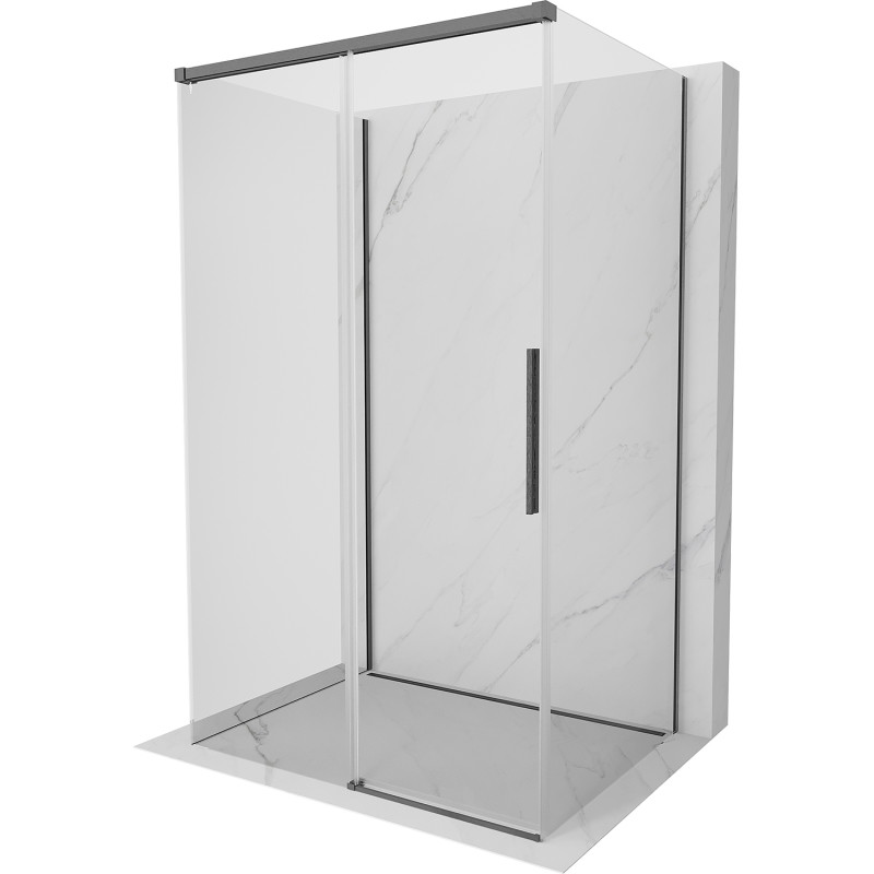 Mexen Rox-3S 3-sided sliding shower cabin 115 x 100 cm, transparent, brushed gun gray - 8C2-115-100-66-00-3S