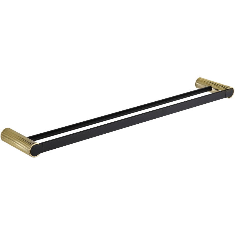 Mexen Base double towel rack, Black/Gold - 7088225-57