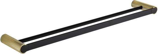Mexen Base double towel rack, Black/Gold - 7088225-57