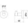 Mexen Remo gold towel hook - 70507351-50