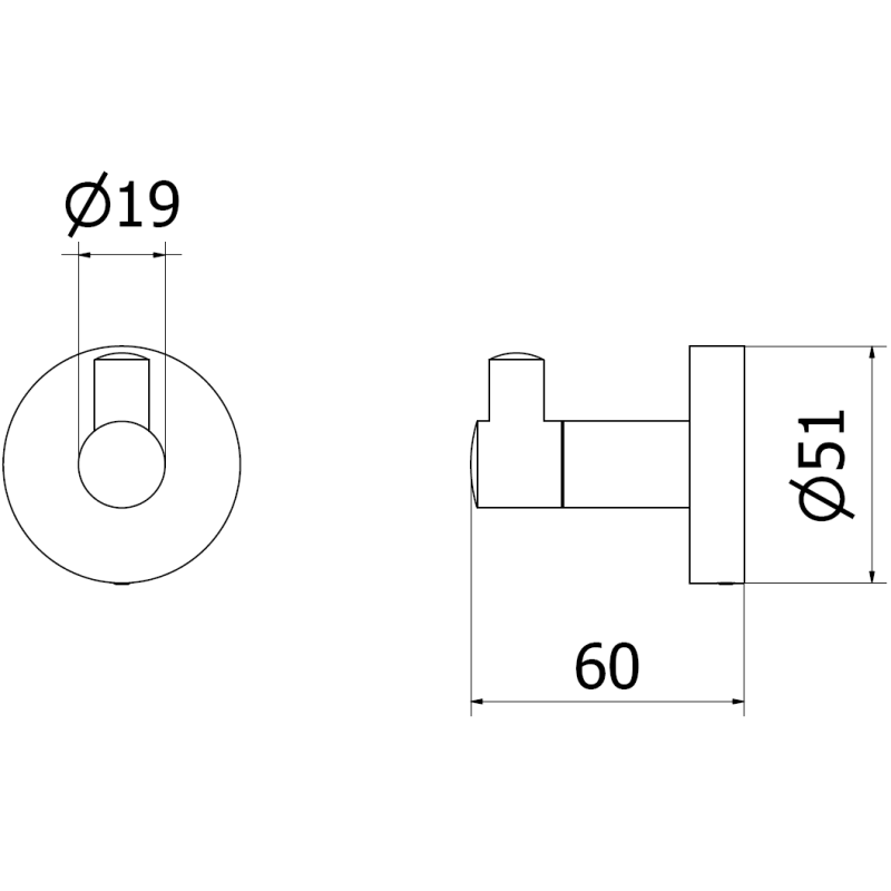 Mexen Remo towel hook, brushed gun gray - 70507351-66