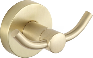 Mexen Remo double towel hook, brushed gold - 70507352-55