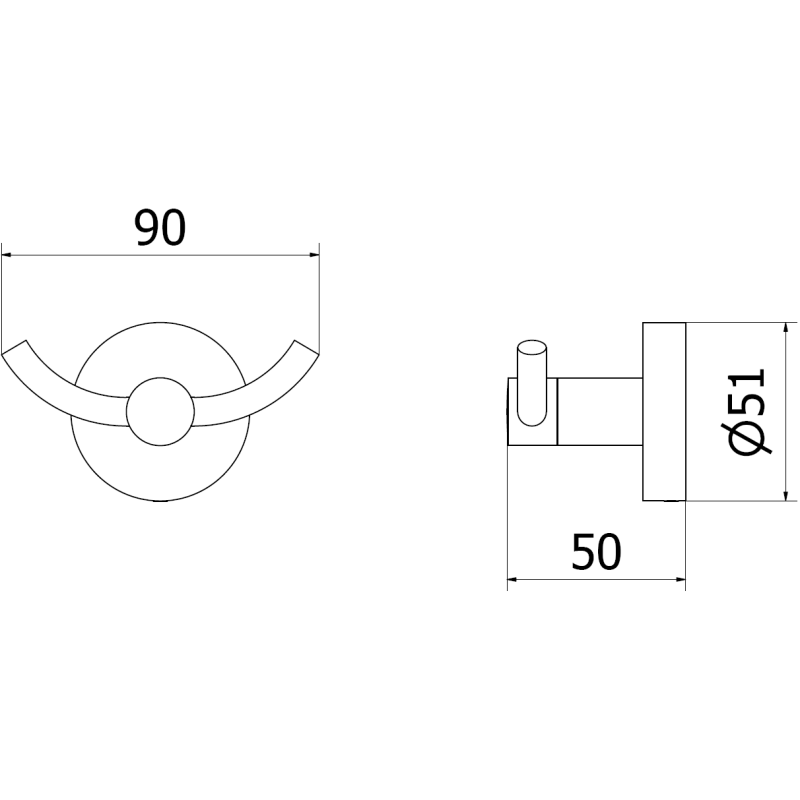 Mexen Remo double towel hook, brushed copper - 70507352-65