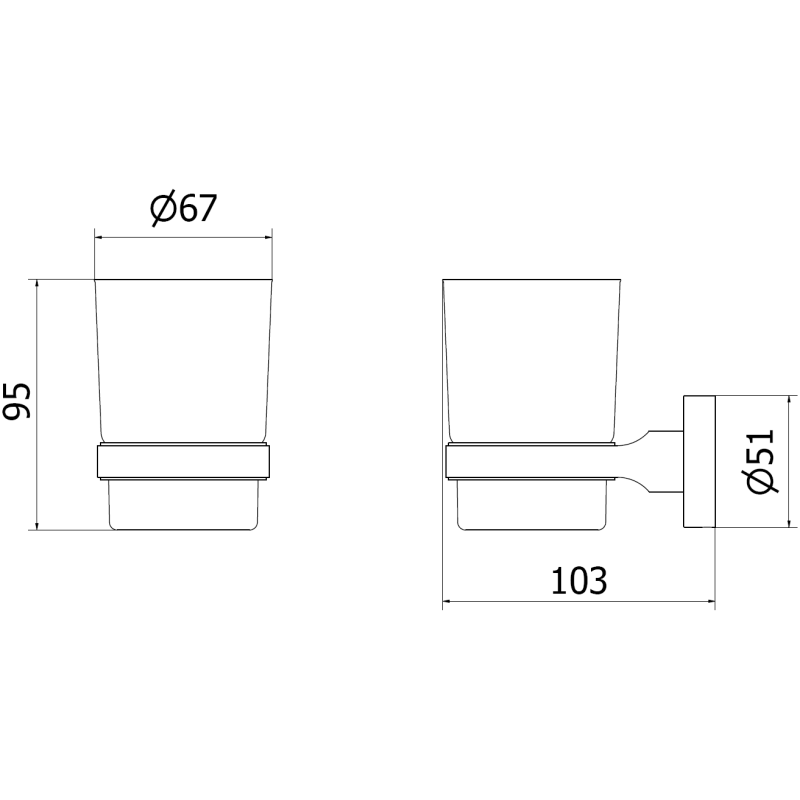 Mexen Remo toothbrush holder, chrome - 7050738-00