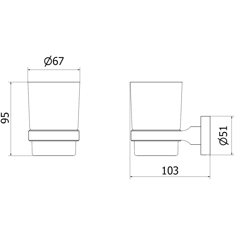 Mexen Remo toothbrush holder, brushed gun gray - 7050738-66