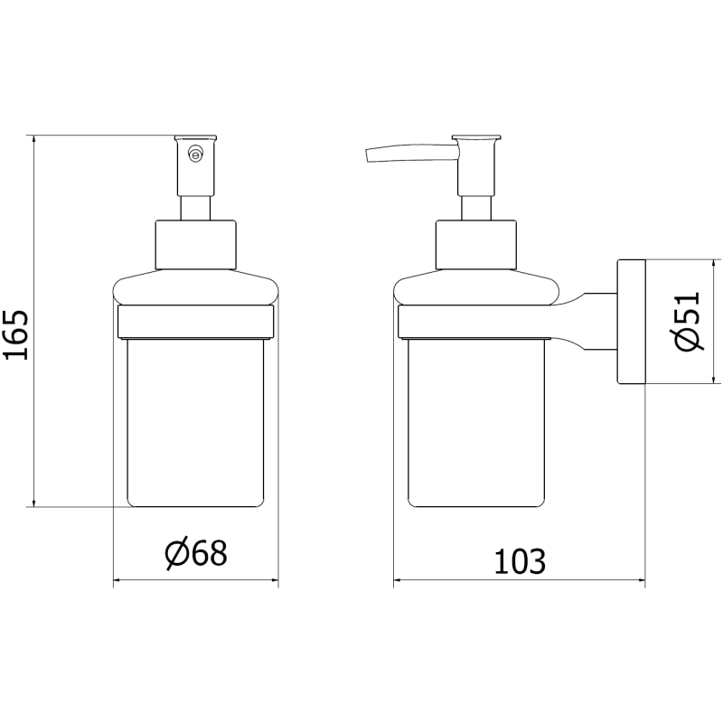 Mexen Remo soap dispenser, chrome - 70507388-00