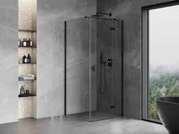 Mexen Mist-H T right-hand hinged shower cabin 80 x 80 cm, transparent, black - 8A5T-080-080-70-00-P